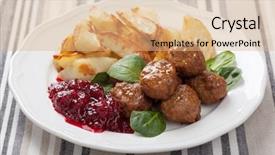  Presentation with swedish - Cool new theme with swedish meatballs with potatoes backdrop and a light gray colored foreground