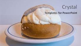  Presentation with swedish - Slide set with swedish-semla-shrove-bun-whipped and a light blue colored foreground
