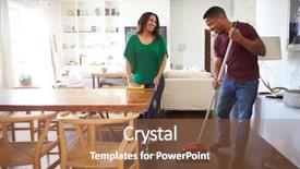  Presentation with floor - PPT theme featuring sweep - african american man sweeping background and a tawny brown colored foreground