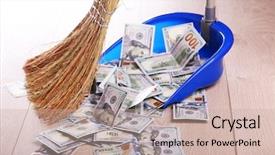  Presentation with whats the scoop - Cool new slides with sweep - broom sweeping dollars in scoop backdrop and a soft green colored foreground