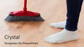  Presentation with housekeeping - Presentation theme enhanced with sweep - people housework cleaning and housekeeping background and a lemonade colored foreground