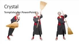  Presentation with brush - Audience pleasing presentation design consisting of sweep - woman with sweeping brush isolated backdrop and a  colored foreground