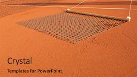  Presentation with court - Beautiful PPT theme featuring sweeping the tennis court backdrop and a red colored foreground
