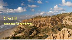  Presentation with california - Colorful PPT theme enhanced with sweeping view of the rugged california coastline and ocean beaches backdrop and a tawny brown colored foreground