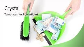  Presentation with drop - Amazing theme having sweeps money in the shovel backdrop and a sky blue colored foreground