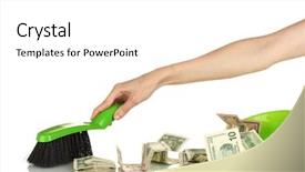  Presentation with money - Slide deck enhanced with sweeps money in the shovel background and a white colored foreground