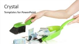  Presentation with drop - Colorful PPT theme enhanced with sweeps money in the shovel backdrop and a white colored foreground