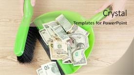  Presentation with money - Beautiful PPT theme featuring sweeps money in the shovel backdrop and a lemonade colored foreground