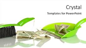  Presentation with money - Slides enhanced with sweeps money in the shovel background and a  colored foreground
