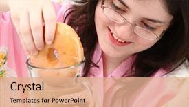  Presentation with year in review - Cool new presentation theme with sweet 16 - adorable fifteen year old girl backdrop and a coral colored foreground