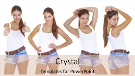  Presentation with teen girl - Presentation design with sweet 16 - beautiful cheerful teen girl background and a lemonade colored foreground