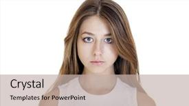  Presentation with close up baby girl knitted - PPT layouts with sweet 16 - close up portrait background and a mint green colored foreground