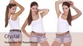  Presentation with teen girls - PPT theme enhanced with sweet 16 - collage beautiful cheerful teen girls background and a coral colored foreground