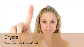  Presentation with glamorous freindship - Cool new slide deck with sweet 16 - glamorous blonde caucasian woman pointing backdrop and a coral colored foreground