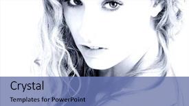  Presentation with glamorous blue - Slides enhanced with sweet 16 - glamorous woman in blue tones background and a teal colored foreground