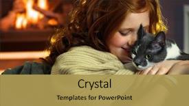  Presentation with teen girl - Amazing PPT layouts having sweet 16 - happy teen girl caressing cat backdrop and a yellow colored foreground