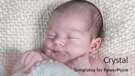  Presentation with newborn baby - Colorful PPT theme enhanced with sweet 16 - newborn baby taken closeup 16 backdrop and a coral colored foreground