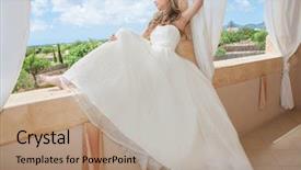  Presentation with bride - Presentation featuring sweet 16 - woman wearing bride or graduation background and a coral colored foreground