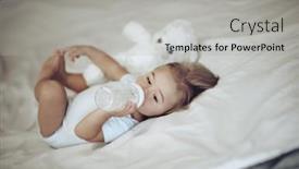  Presentation with babies - PPT theme consisting of sweet-adorable-child-lying-down background and a light gray colored foreground