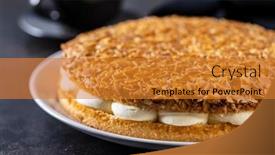  Presentation with almond - PPT theme enhanced with sweet-almond-cake-pie background and a gold colored foreground