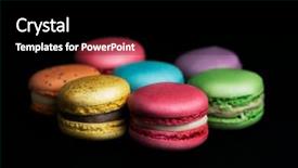  Presentation with kevlar black - Presentation theme with sweet and colourful french macaroons background and a black colored foreground