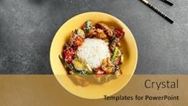  Presentation with food chicken - Amazing presentation design having sweet-and-sour-chicken backdrop and a gold colored foreground