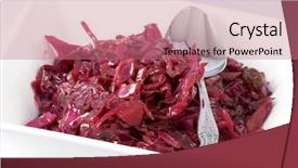  Presentation with sweet - Presentation having sweet and sour red cabbage background and a coral colored foreground