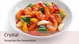  Presentation with chinese food - Presentation featuring sweet and sour shrimp chinese background and a coral colored foreground