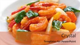  Presentation with chinese food - Audience pleasing presentation theme consisting of sweet and sour shrimp chinese backdrop and a gold colored foreground