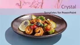  Presentation with shrimp - PPT layouts with sweet-and-sour-shrimp and a lemonade colored foreground