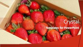  Presentation with strawberries - PPT theme having sweet-and-vibrant-strawberries background and a crimson colored foreground