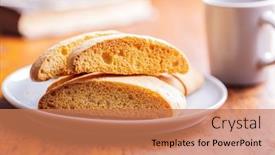  Presentation with flavor - Presentation theme consisting of sweet-anicini-cookies-italian-biscotti background and a coral colored foreground