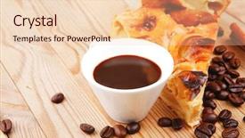  Presentation with homemade pastry apple pie pies - PPT layouts with sweet apple pie on wooden background and a lemonade colored foreground