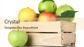  Presentation with sweet - Colorful slide deck enhanced with sweet apples in wooden crate backdrop and a blonde colored foreground