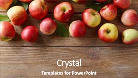  Presentation with sweet - Beautiful theme featuring sweet apples on wooden background backdrop and a violet colored foreground