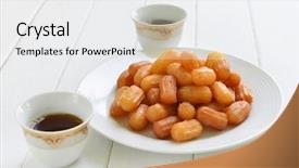  Presentation with coffee and sweet chocolate brownies - Presentation theme having sweet awammat with black coffee background and a white colored foreground