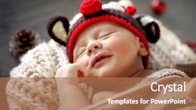  Presentation with baby sleeping - Theme enhanced with sweet baby boy sleeping background and a coral colored foreground