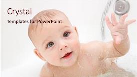  Presentation with baby bath - Theme featuring sweet baby boy taking bath background and a lemonade colored foreground