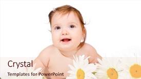  Presentation with chamomile - Audience pleasing presentation theme consisting of sweet baby girl shot with chamomile flowers backdrop and a lemonade colored foreground