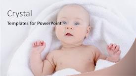  Presentation with pediatrics - Slide set with sweet-baby-in-a-white background and a sky blue colored foreground