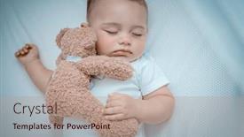  Presentation with baby bear - Theme with sweet-baby-napping background and a coral colored foreground