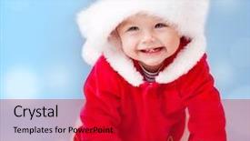  Presentation with baby congratulation boy blue - Beautiful slides featuring sweet baby wearing santa costume backdrop and a crimson colored foreground