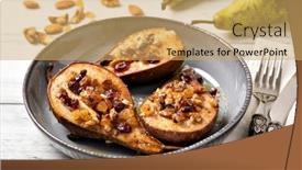  Presentation with honey - PPT theme consisting of sweet-baked-pears-with-honey background and a yellow colored foreground