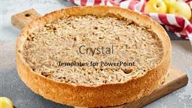  Presentation with bakery pie - PPT theme enhanced with sweet-bakery-apple-and-cinnamon background and a coral colored foreground