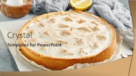  Presentation with bakery pie - Presentation theme having sweet-bakery-lemon-tart background and a lemonade colored foreground