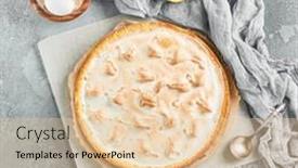  Presentation with bakery pie - Presentation design consisting of sweet-bakery-lemon-tart background and a  colored foreground