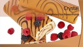  Presentation with biscuit - PPT theme consisting of sweet biscuit rolls cake background and a gold colored foreground
