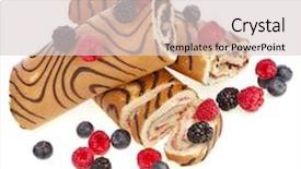  Presentation with biscuit - Presentation theme with sweet biscuit rolls cake with fresh berries isolated on white background background and a lemonade colored foreground