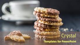  Presentation with chocolate biscuits - Beautiful theme featuring sweet biscuits rings cookies with chocolate on black table backdrop and a tawny brown colored foreground