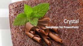  Presentation with chocolate shop - Cool new PPT layouts with sweet bite shop - detail of chocolate cake decorated backdrop and a tawny brown colored foreground